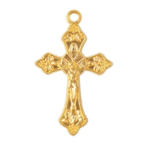 Unisex argento antico in lega di zinco metallo cattolico perdono oro ciondolo croce 29*18mm stile religioso alla moda per i regali - Product Image 4