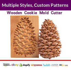 Molde cortador <span class=keywords><strong>de</strong></span> galletas <span class=keywords><strong>de</strong></span> madera <span class=keywords><strong>de</strong></span> haya china transfronterizo, molde para hornear galletas con forma <span class=keywords><strong>de</strong></span> flor, no apto para horno. - Product Image 2