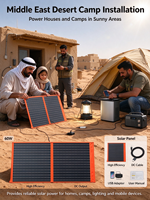 Kit de panneaux solaires monocristallins noirs portables 60W à une rangée et 2 plis pour la recharge de téléphones, ordinateurs portables, banques d'alimentation, camping, VR et marine