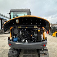 Mini-pelleuse industrielle sur chenilles KAISAN Kn60E 5 tonnes avec moteur d'origine et cabine climatisée fermée, compatible 6T, 6.5T, 4T