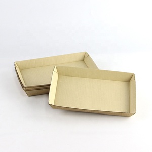 흰색 판지 일회용 패스트푸드 종이 대나무 종이 간식 트레이 - Product Image 4