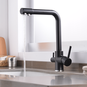 <span class=keywords><strong>Grifo</strong></span> purificador de agua doméstico negro de <span class=keywords><strong>doble</strong></span> manija con montaje en cubierta <span class=keywords><strong>grifo</strong></span> de agua potable directa/<span class=keywords><strong>grifo</strong></span> de ósmosis inversa - Product Image 3