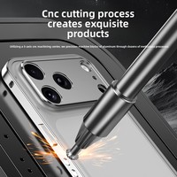 Coque de téléphone en aluminium antichoc orange avec protection d'objectif pour iPhone 17 Pro Max – Accessoire mobile le plus vendu