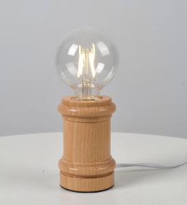 Lampe de bureau minimaliste en bois, support d'ampoule LED E27, petite taille, bois naturel, veilleuse de chambre, lampe de table décorative - Product Image 4