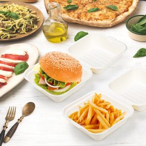 450ml không tẩy trắng mía bã mía thực phẩm container thân thiện với môi nhà compostable phân hủy sinh học vỏ sò hộp thực phẩm nhỏ - Product Image 4