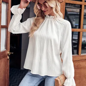 new design sweet loose casual full sleeve women blouse OC792