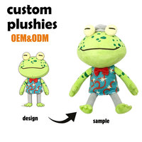 Jouets en peluche personnalisés OEM ODM, animaux en peluche doux, mascottes, grenouilles aux grands yeux, animaux en coton PP, créez votre propre design