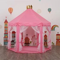 Tienda de juegos infantil grande con forma de castillo de princesa y teatro, con luz de estrellas, para juegos de interior y exterior