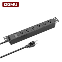 Barre de distribution d'alimentation US PDU à 6 prises, norme américaine, interrupteur de surcharge 15A 1875W, montage en rack
