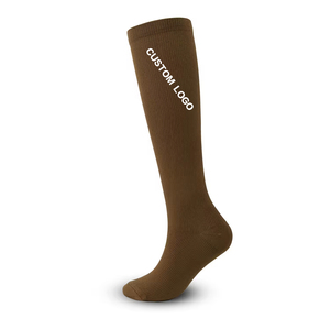 Chaussettes de sport en tricot pour enfants et adultes, couleur unie, hauteur genou, antidérapantes, respirantes, absorbant la transpiration, chaussettes de compression - Product Image 4