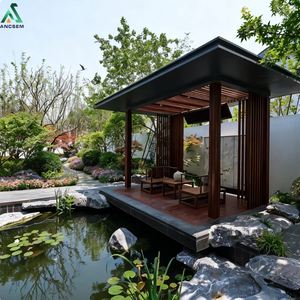 <span class=keywords><strong>Pergola</strong></span> extérieure en aluminium imperméable avec structure métallique durable, grands systèmes de toiture, pour usage estival, gazebos d'extérieur - Product Image 1