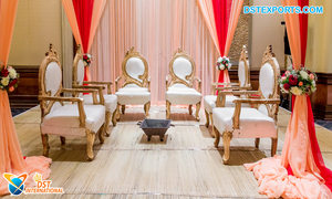 Conjunto de sillas de boda al aire libre, conjunto de Mandap con temática de boda india, Sankheda, Mandap Vidhi, tradicional, color blanco - Product Image 3