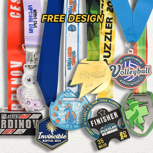 Vom Hersteller mit individuellem Logo: 2D/<span class=keywords><strong>3D</strong></span>-Medaillen aus Zinklegierung für Sportveranstaltungen, Laufwettbewerbe und Auszeichnungen - Product Image 3