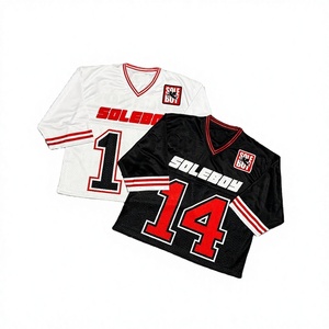 Maillot de basket-ball SOLEBOY à col en V, manches longues, en mesh respirant, unisexe, coupe régulière, impression sublimée, numéros d'équipe - Product Image 1