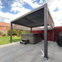 Pergola en aluminium avec ouverture automatique, auvent réglable, pare-soleil, persiennes de toit