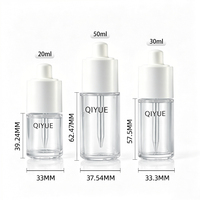Flacon compte-gouttes transparent en PET de 20 ml, 30 ml, 50 ml, emballage cosmétique vide, sérum pour soins de la peau, lotion, huile essentielle, rechargeable, sans BPA