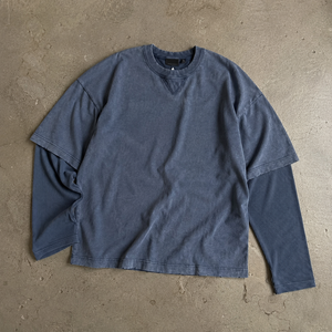 T-Shirt da Uomo 100% Cotone, Colore Unico, Maniche Lunghe Multicolore, Taglio Ampio con Collo Rotondo, Maglietta Neutra - Product Image 1