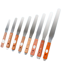 Couteau mélangeur d'encre en acier inoxydable avec manche en bois, spatule grattoir pour mélange d'encre et de peinture