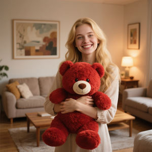 OEM-fabrikanten rode teddybeer op maat groothandel ontwerp rode teddybeer grote maat populaire grote maat teddybeer kleur rood - Product Image 1