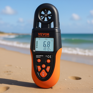 Anemómetro digital Vevor, medidor de velocidad del viento con resolución de 0,1 M S y pantalla de temperatura para uso en exteriores - Product Image 2