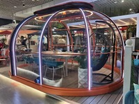 Serres géodésiques Prima PC Igloo, tentes de glamping extérieures, portes panoramiques transparentes en alliage d'aluminium, dôme à installation rapide 5