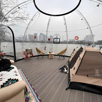 Petite tente dôme en verre transparent de luxe pour l'extérieur Igloo pour glamping à domicile en PC transparent