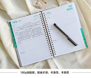 Bìa giấy tùy chỉnh in ấn A6 <span class=keywords><strong>A5</strong></span> <span class=keywords><strong>A4</strong></span> B5 2025 2026 tùy chỉnh xoắn ốc ràng buộc hàng tuần hàng tháng máy tính xách tay kế hoạch - Product Image 5