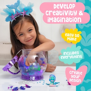 Mermaid Unicorn Terrarium <strong>Kit</strong> for Kids - DIY Glowing Fairy Garden with <strong>Mushroom</strong> Lights, Crystals &amp; Moss - Product Image 2