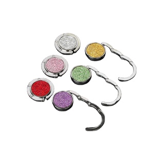 Usine Diamant Pliable Sac À Main Crochet Rond Pliant Antidérapant Souvenir Sac À Main Crochet pour Table Sac Cintre - Product Image 1
