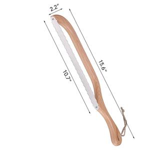 Roilife Precio al por mayor Rebanadora dentada de madera Arco Cuchillo de pan con batidor de masa cojo de pan - Product Image 4