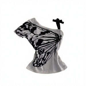 Camiseta de Verano Informal para Mujer, Estilo Nuevo y Chic, Cuello en V, Manga Corta, Antiarrugas, Transpirable, Tejido de Punto de Spandex/Poliéster - Product Image 3