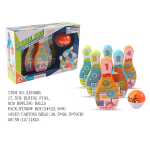 Aojie, nuevo diseño de dibujos animados, Bola de <span class=keywords><strong>bolos</strong></span> con campanas, juguetes deportivos de plástico para bebés y niños, juego de <span class=keywords><strong>bolos</strong></span> alentador - Product Image 2