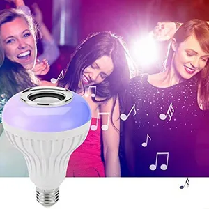 Dimmerabile 12W E27 E26 colorato RGB LED Smart Music Bulb Bombilla Inteligente Wifi smart bulb con altoparlante wireless Bluetooth