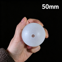 Billes en plastique creuses personnalisées de 10 mm à 100 mm, sphères en PP, PE, PTFE, billes rondes en plastique creuses blanches avec trou