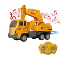 Camion de chantier de simulation RC HTL avec effets de pulvérisation, musique, lumières et télécommande pour garçons