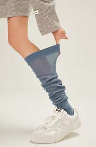 Chaussettes au genou tricotées Pilates pour femmes Style académique Long Stretch bas au genou bas de manchette pour l'automne pour les filles jeunes - Product Image 3