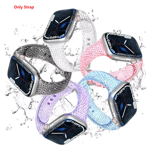 Correa de TPU al por Mayor para Apple Watch S10 11 46mm Ultra 49mm SE 44mm, Correa Deportiva Delgada con Patrón de Diamantes Transparente - Product Image 1