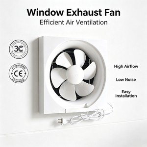 Ventilador de Extracción Eléctrico de 6/8/10/12 Pulgadas, Montado en Pared, para Uso Doméstico, Motor AC de 45W, Eficiencia Energética Clase A+, Control Mecánico - Product Image 1