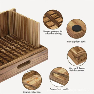 ที่ตัดขนมปังไม้ไผ่ Ruofeng ถาดไม้เนื้อแข็งอเนกประสงค์สำหรับเสิร์ฟในครัว - Product Image 2