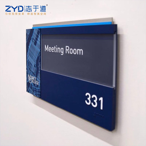 Plaque de signalisation de porte <span class=keywords><strong>moderne</strong></span> et élégante en acrylique peint, avec graphiques UV et lettrage 3D, pour bureaux de startups, salles de réunion et comme accessoire de signalisation - Product Image 3