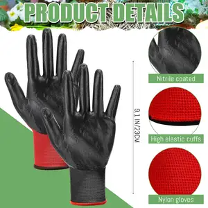 Work Gloves Men's Nitrile Palm Coated Working Safety Glove Mechanic Construction