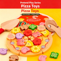 Ensemble de jeu barbecue en bois pour enfants, jouet de simulation de barbecue et de pizza, jeu de simulation de rôle pour tout-petits