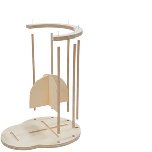 Wooden <b>Hat</b> Rack Circular <b>Standing</b> Type For Cap And Coat Storage Wardrobe Organization Natural Wood Color - Product Image 1