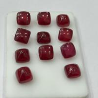 Pierres de rubis naturelles de haute qualité remplies de verre en forme de sucre en calibre, pierres précieuses de rubis remplies de verre