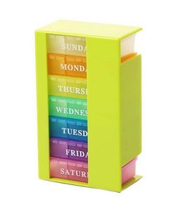 21 Compartments Organizer Square Shape Colorful <b>7</b> Day <b>Tablet</b> Storage Box Stock Pill Box - Product Image 1