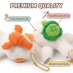 Lindo Colgante de Peluche de Ganso Blanco Personalizable, Llavero de Dibujos Animados para Mochila Escolar con Relleno de Algodón PP, Alivia <span class=keywords><strong>el</strong></span> Estrés - Product Image 3