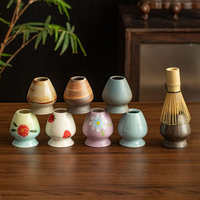 Support en céramique émaillée multicolore pour fouet à matcha, support de forme de fouet en bambou pour séchage et présentation en magasin de thé, fourniture de détail