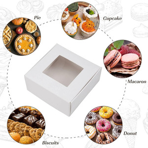 Cajas de Papel Blanco para Galletas y Pasteles, Cajas para Regalos de San Valentín con Ventana para Donuts, Chocolate y Fresas - Product Image 3