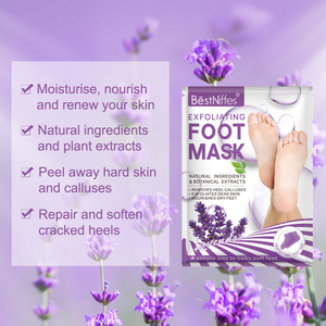 Mascarillas Hidratantes <span class=keywords><strong>para</strong></span> Pies BestNiffes al por Mayor, Mascarilla Exfoliante de Lavanda <span class=keywords><strong>para</strong></span> Pies con Piel Muerta, Entrega Rápida en 1-3 Días - Product Image 3