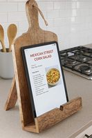 Cadeaux de mariage, support de livre de cuisine en bois massif pour comptoir de cuisine, support de livre de recettes pour la cuisine, planche à découper, support de livre pliable